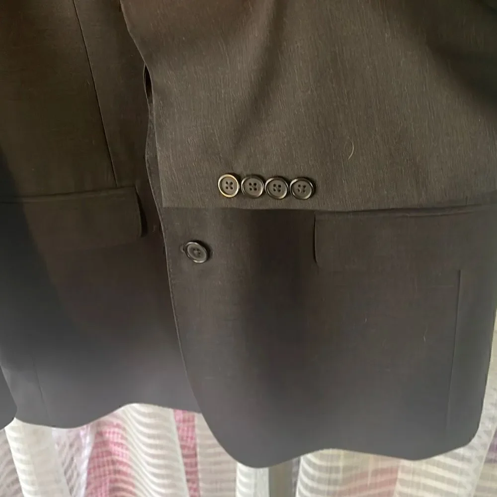 Brooks Brothers Explorer Madison Fit Suit Blazer Jacket 40L Wool Blend Charcoal